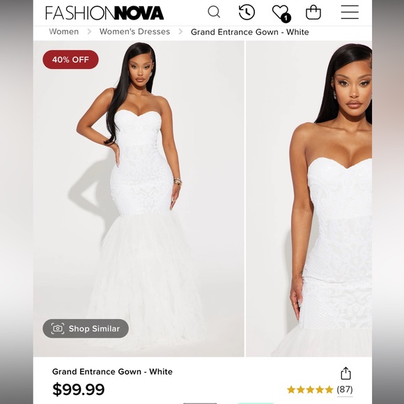 Fashion Nova Wedding Dress - Picture 1 of 6